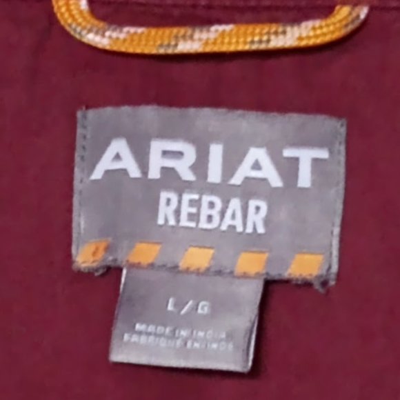 Ariat Rebar, Men's Large, Red, Button Down Work Shirt - Picture 3 of 3